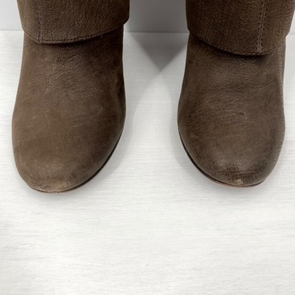 ASH Pearl Leather Over the Knee Wedge Boot Sz 38.5 fits us size 7-8. Runs small - Picture 10 of 12